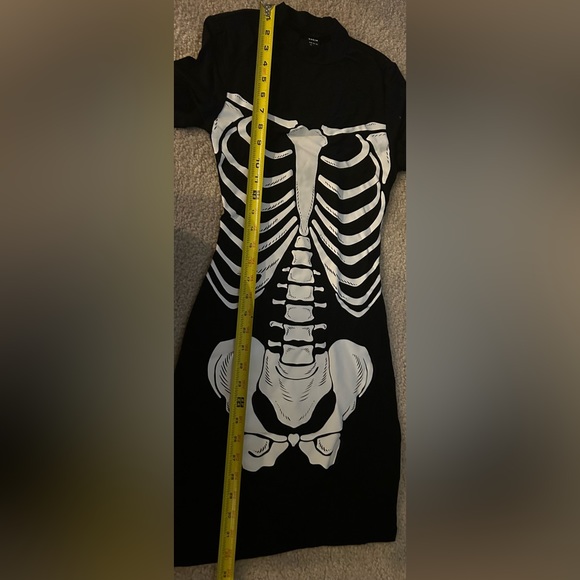 NEW Glow in dark Womens Skeleton Bones LS Dress, XS (2/4) - Picture 4 of 6